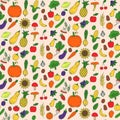 Fruits vegetables seamless vector pattern Royalty Free Stock Photo